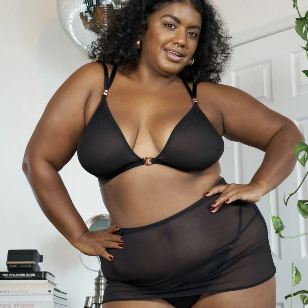 Savage x Fenty Gathered Mesh Curvy Bralette Cavier 3X